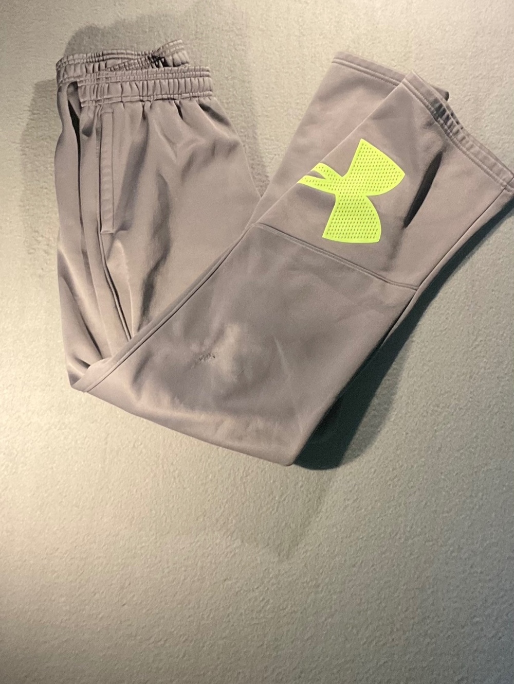 Under Armour Youth Loose Fit Sweatpants Gray with Neon Logo